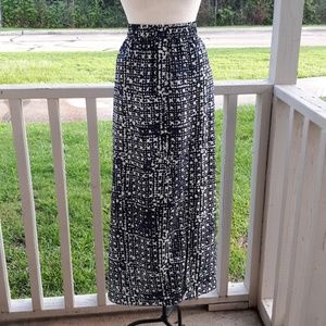 Michael Kors Blue Tribal Maxi Skirt Split size M